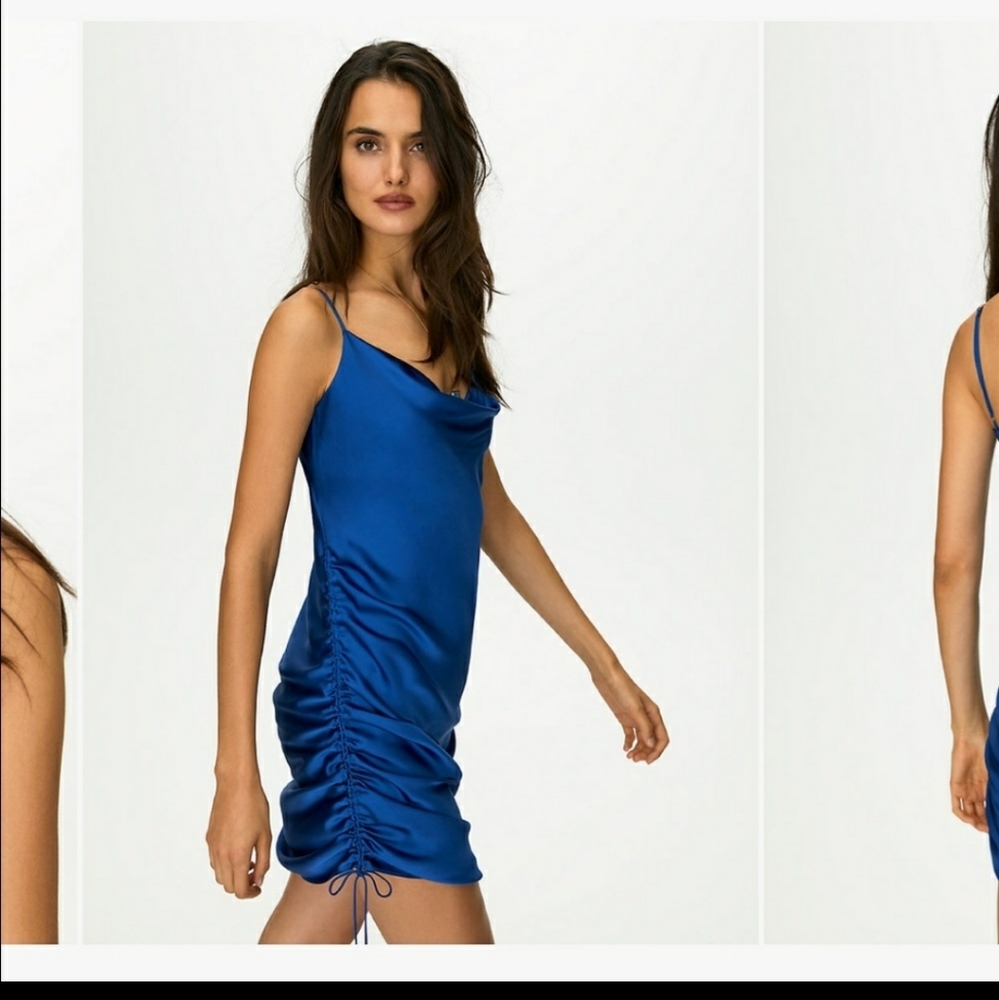 Aritzia Only Ruched Slip Dress length adjustable